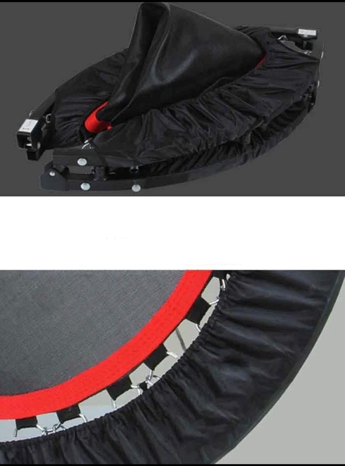 Therapeutic rebounder shown folded or in parts – portable and compact movement support for home or therapy use.