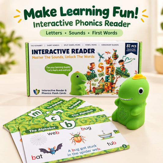 Interactive Dinosaur Phonics Reader – Talking Flash Card Reader for Kids