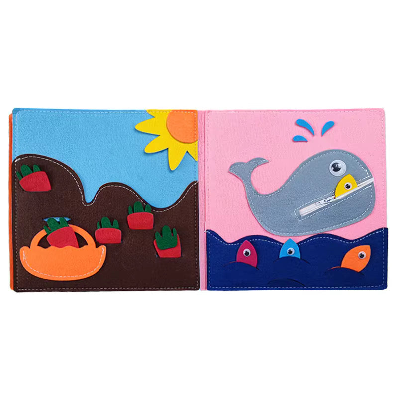 Montessori Quiet Book – Sensory Learning Book for Toddlers